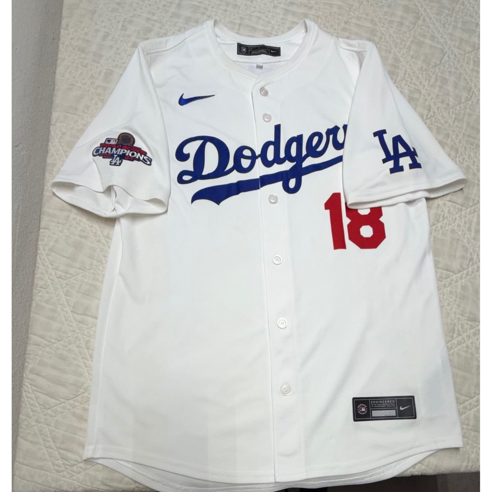 Nike LA Dodgers Baseball Jersey Men XL Yoshinobu Yamamoto #18 
Championship